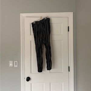 American Eagle Outfitters Kids Black and Gray Striped Leggings